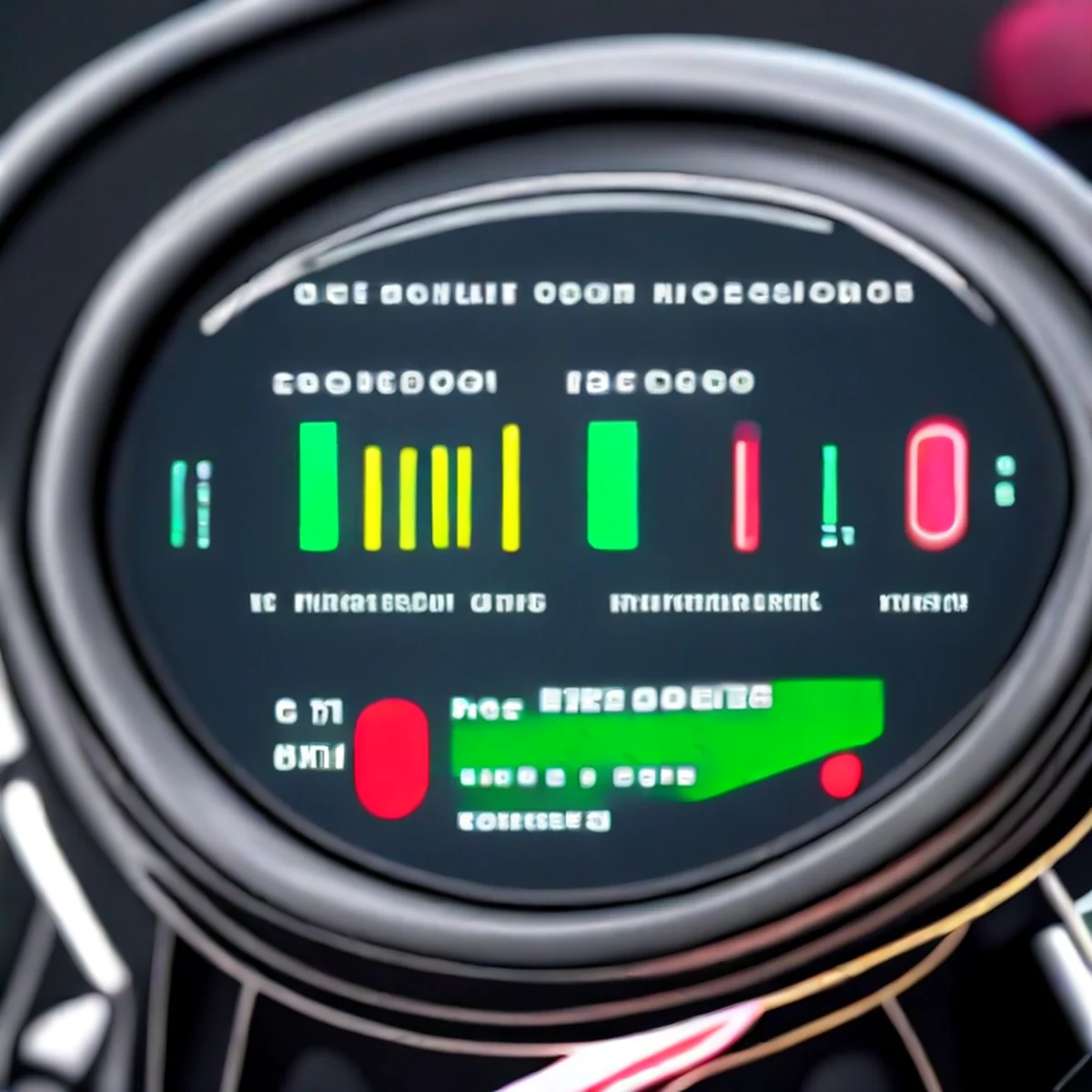 Close-up van een modern digitaal motorrijders dashboard