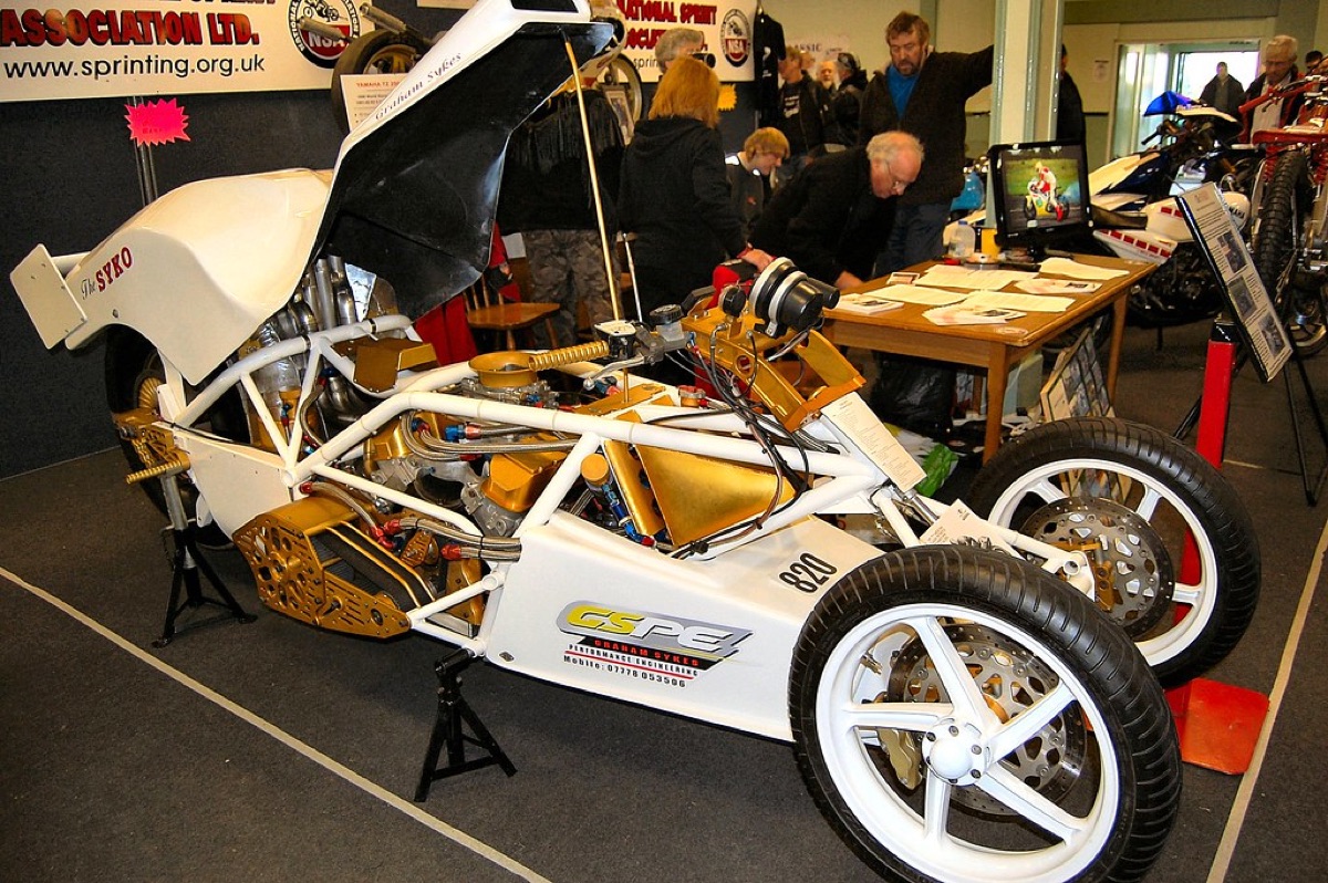 Close-up van een hoogwaardige motorfiets motor.
