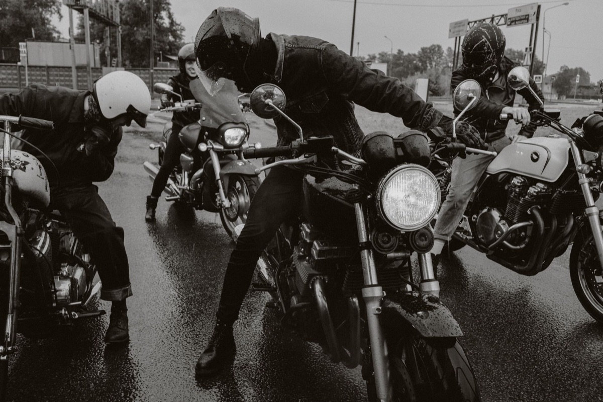 Dettaglio giacca da moto in pelle